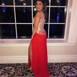 Red prom styled dress